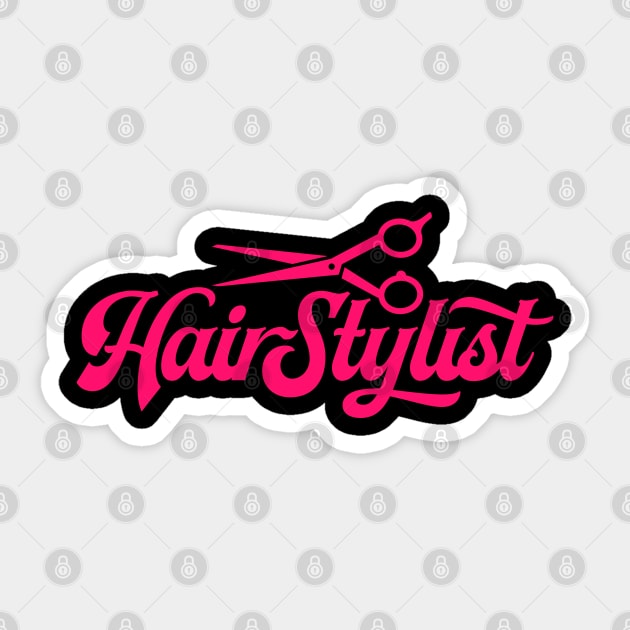 Awesome Womens Hairdresser Gift Salon Hairstylist Print Sticker by Linco